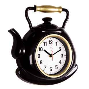3129-001 Часы настенные чайник 27х28,5 см, корпус черный с золотом "Классика"