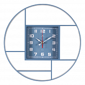 3516-009 ЧАСЫ НАСТЕННЫЕ КРУГЛЫЕ D=35 СМ, КОРПУС СИНИЙ "КЛАССИКА"