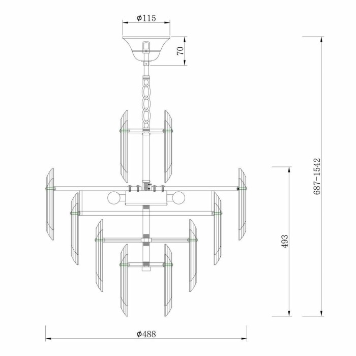 Подвесная люстра Maytoni Flare DIA200PL-06G