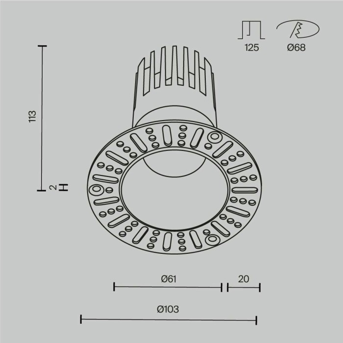 Встраиваемый светильник Maytoni Technical Dip DL122-15W-4K-TRS-W