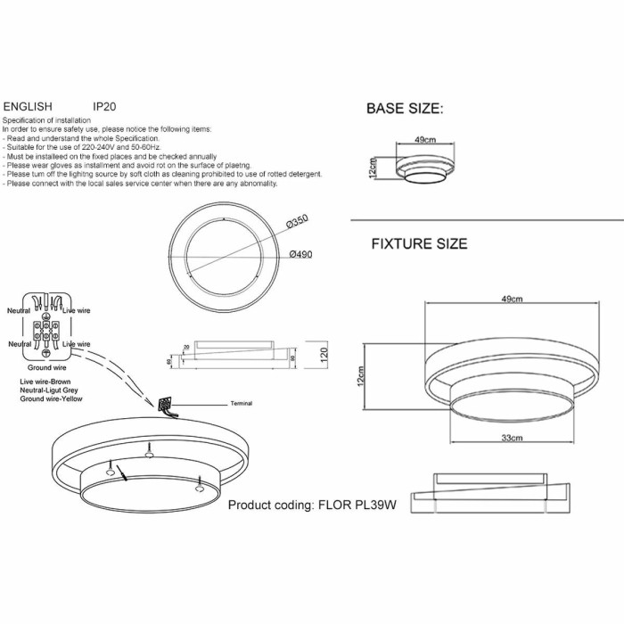 Потолочный светодиодный светильник Crystal Lux Flor PL39W Led 4000K GR