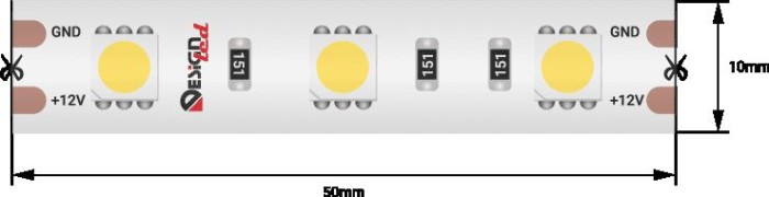 Светодиодная влагозащищенная лента DesignLed 14,4W/m 60LED/m 5050SMD нейтральный белый 5M 001488