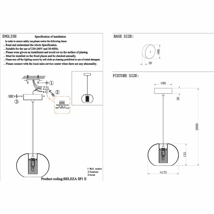 Подвесной светильник Crystal Lux Beleza SP1 E Chrome