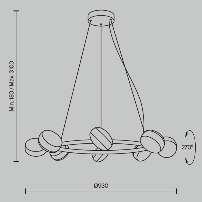 Подвесная светодиодная люстра Maytoni Mind MOD299PL-L80BC3K