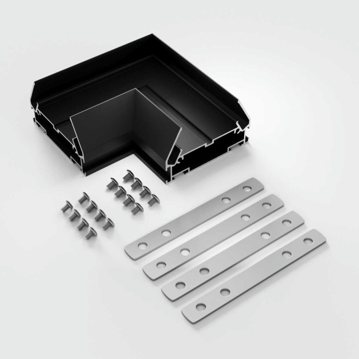 Коннектор угловой для монтажа в натяжной потолок однофазного шинопровода черный Elektrostandard a070480