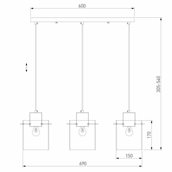 Подвесной светильник Eurosvet Trim 50227/3 дымчатый