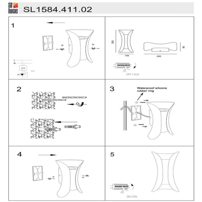 Уличный настенный светодиодный светильник ST Luce Cosetto SL1584.411.02