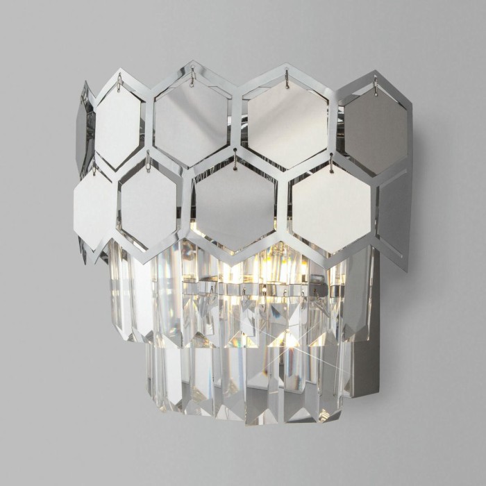 Настенный светильник Eurosvet Ariana 10124/2 хром/прозрачный хрусталь Strotskis