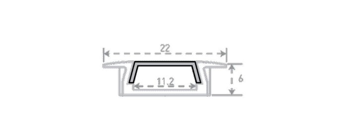 Профиль встраиваемый алюминиевый SWG RC-2206 000985
