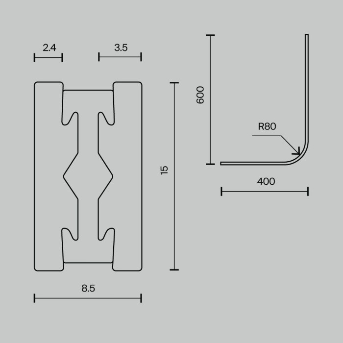 Радиусный коннектор Maytoni Technical TRX154-RC80-BS