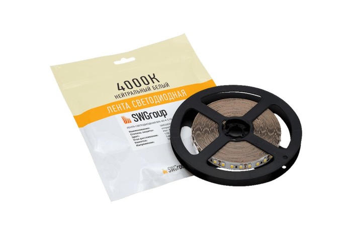 Светодиодная лента SWG 12W/m 120Led/m 2835SMD дневной белый 5M SWG2120-12-12-NW-М 009236