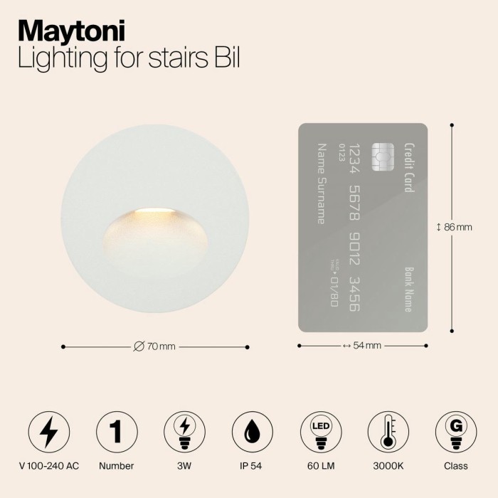 Подсветка для лестниц Maytoni Bil O015SL-L3W3K