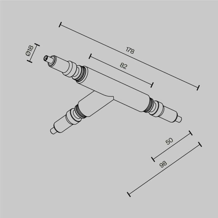 Т- образный коннектор Maytoni Technical CA007TC-BS