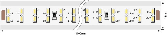 Светодиодная влагозащищенная лента SWG 20W/m 240LED/m 3014SMD холодный белый 50M 001756