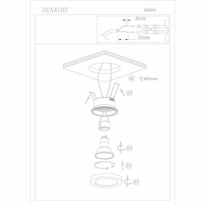 Встраиваемый светильник Denkirs Enkel DK3012-AL