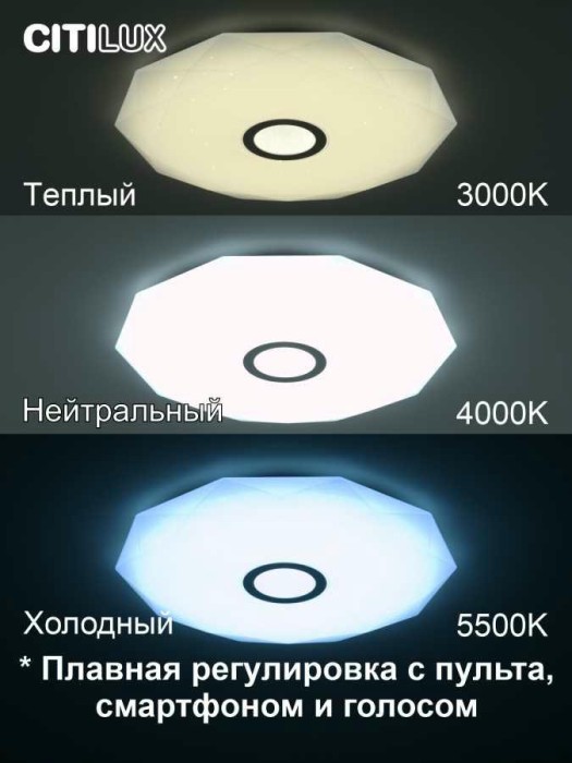 Потолочный светодиодный светильник Citilux Диамант Смарт CL713A80G