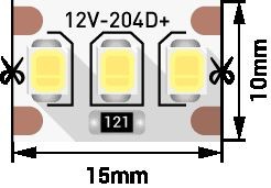 Светодиодная лента SWG 22W/m 204Led/m 2835SMD холодный белый 5M SWG2204-12-22-W-M 009457