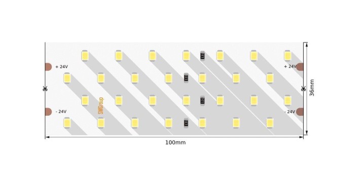 Светодиодная лента SWG 26W/m 280LED/m 2835SMD теплый белый 5M 005601