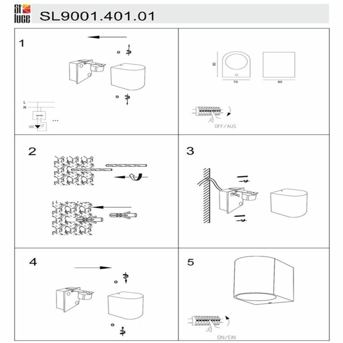 Уличный настенный светильник ST Luce Borgo SL9001.401.01