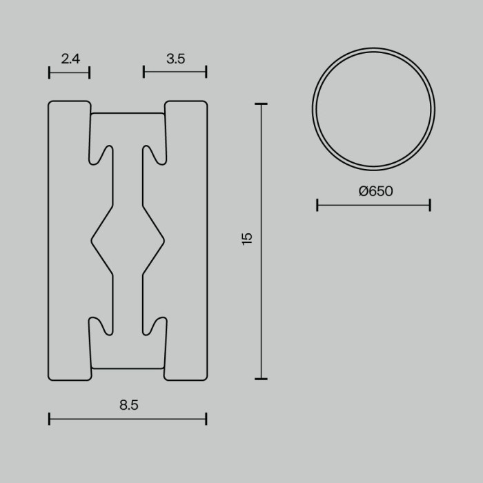 Шинопровод накладной/подвесной Maytoni Technical TRX154-R-D650-PT