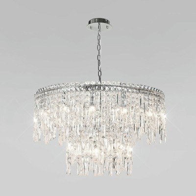 Подвесная люстра Eurosvet Blitz 60160 хром/ прозрачный хрусталь Strotskis