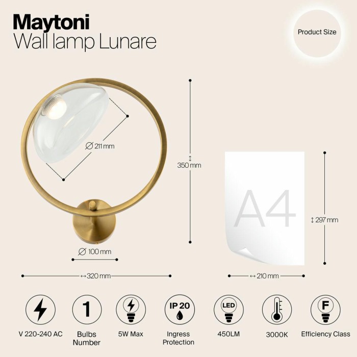 Бра Maytoni Lunare MOD327WL-L5BS3K