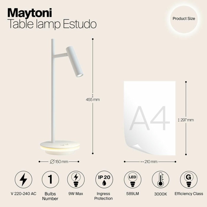 Настольная лампа Maytoni Estudo Z010TL-L8W3K