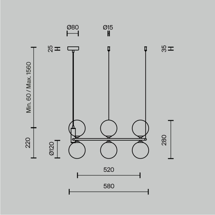 Подвесной светильник Maytoni Ring MOD013PL-06BS1
