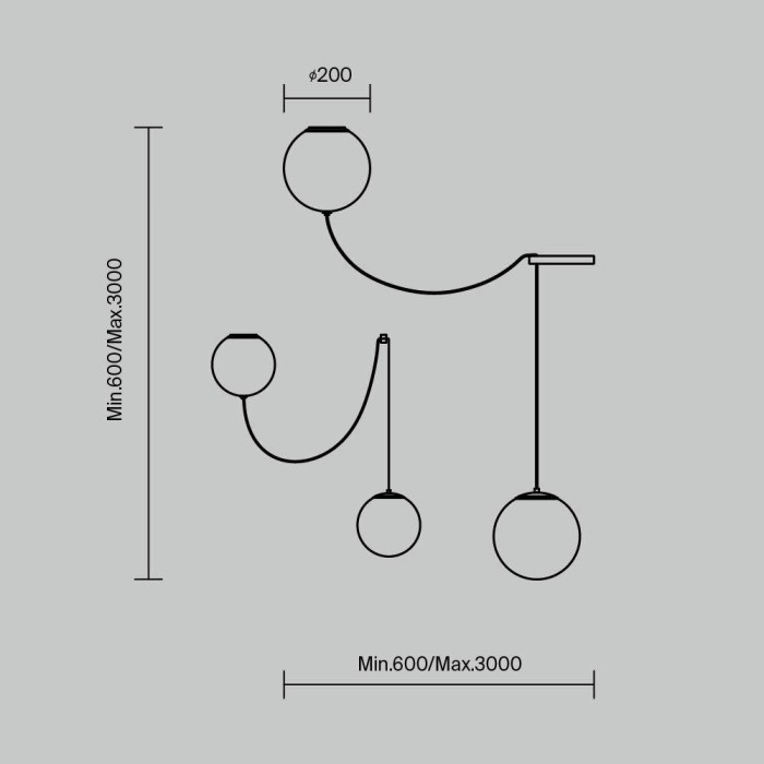 Подвесной светильник Maytoni MOD427PL-L20B3K1