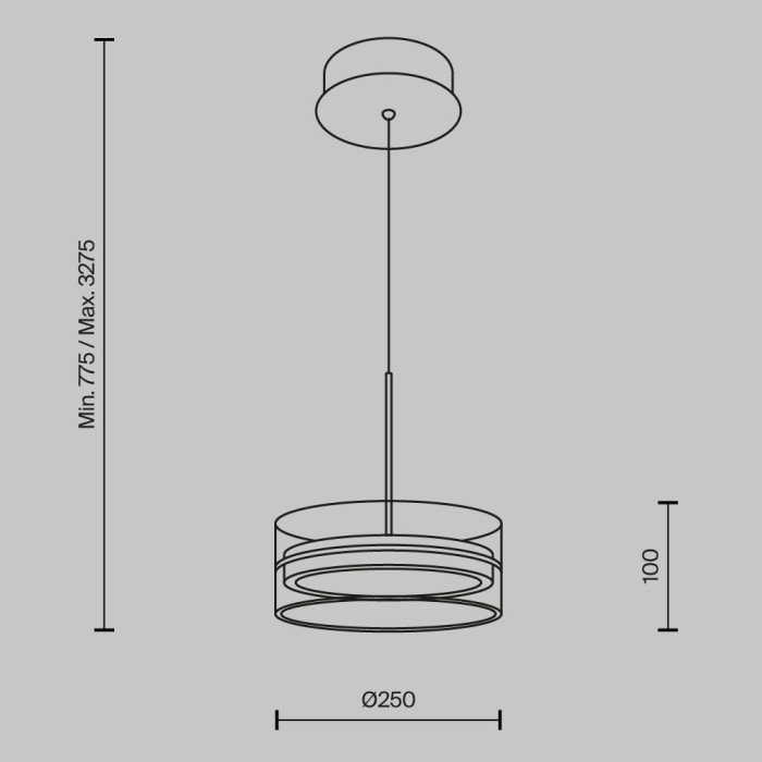 Подвесной светодиодный светильник Maytoni Dress code MOD348PL-L18BBS3K