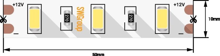 Светодиодная лента SWG 12W/m 60Led/m 5630SMD холодный белый 5M SWG660-12-12-W-M 009476