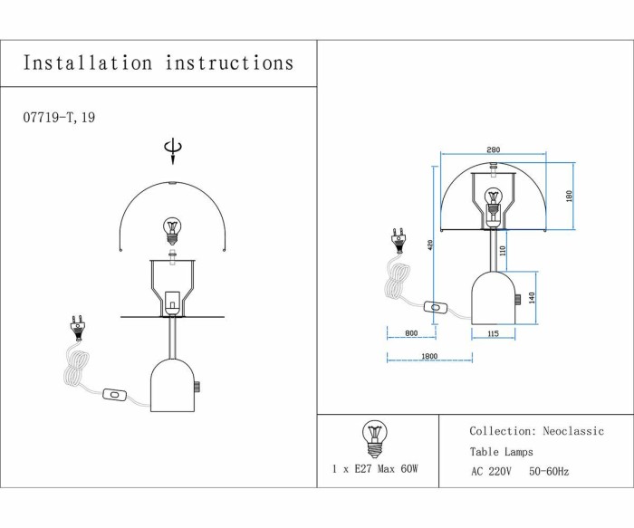 Настольная лампа Kink Light Гент 07719-T,19