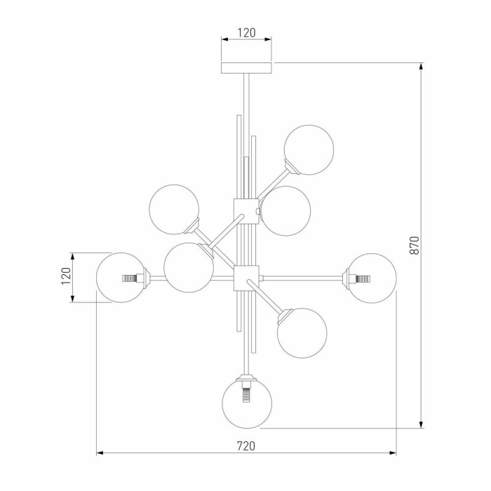 Подвесная люстра Eurosvet Volver 50383 латунь Smart