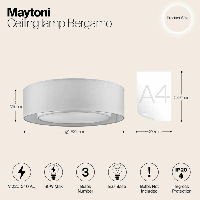 Потолочный светильник Maytoni Bergamo MOD617CL-04GR