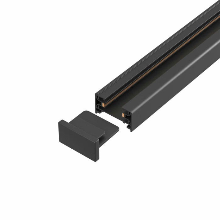 Шинопровод однофазный с питанием и заглушкой Crystal Lux CLT 0.11 01 L1000 BL