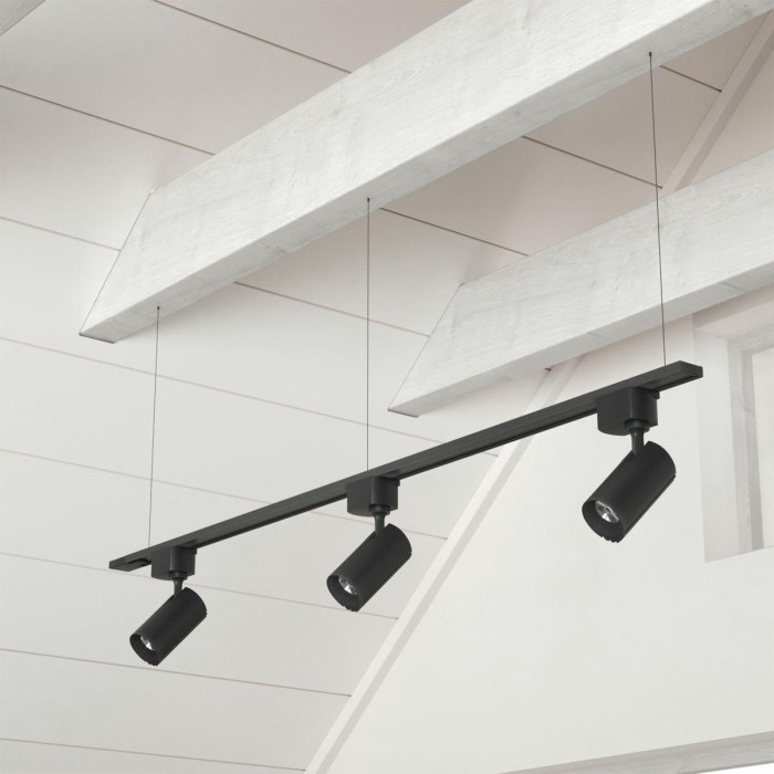 Шинопровод однофазный с питанием и заглушкой Crystal Lux CLT 0.11 01 L1000 BL