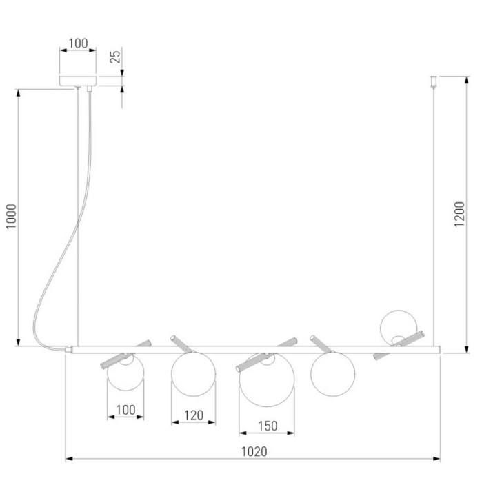 Подвесная люстра Eurosvet Salut 50382/5 латунь