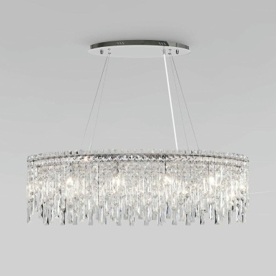 Подвесная люстра Eurosvet Blitz 60159/10 хром/ прозрачный хрусталь Strotskis Smart