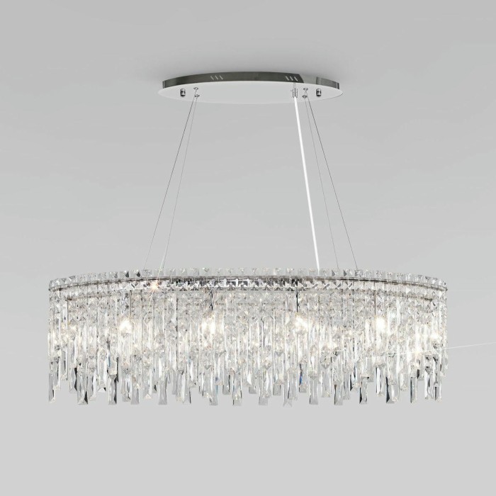 Подвесная люстра Eurosvet Blitz 60159/10 хром/ прозрачный хрусталь Strotskis Smart