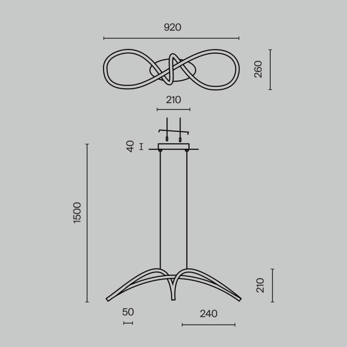 Подвесной светодиодный светильник Maytoni Curve MOD156PL-L52G4K