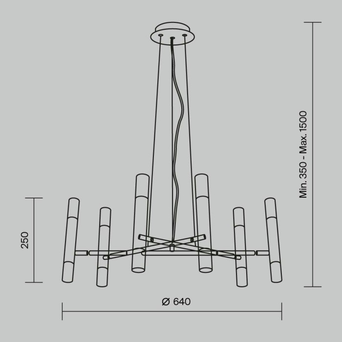 Подвесная люстра Maytoni Vigo MOD031PL-12B