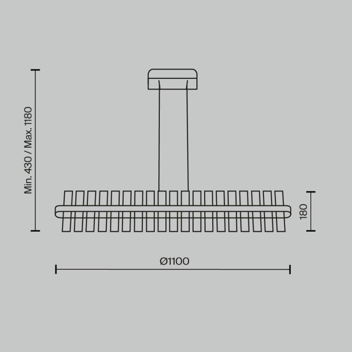 Подвесная светодиодная люстра Maytoni Mirage MOD173PL-L48BS3K