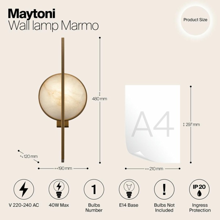 Бра Maytoni Marmo MOD099WL-01G