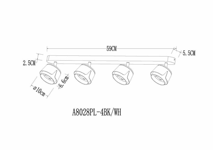 Спот Arte Lamp Amaks A8028PL-4WH