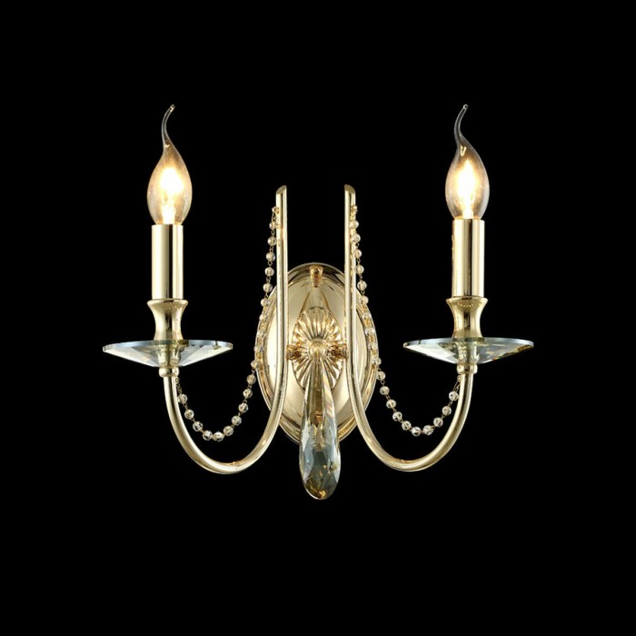 Бра Crystal Lux Victoria AP2 Gold/Amber
