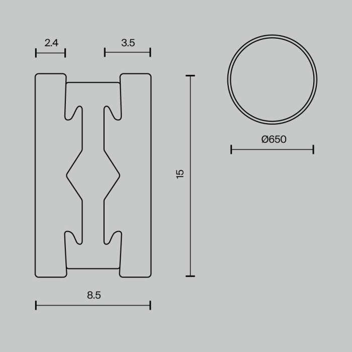 Шинопровод Maytoni Technical Flarity Busbar TRX154-R-D650-B