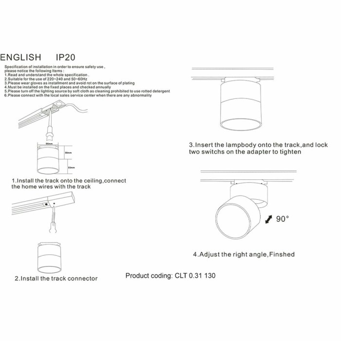 Трековый светодиодный светильник Crystal Lux CLT 0.31 130 BL