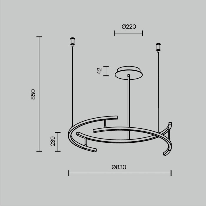 Подвесной светодиодный светильник Maytoni Line MOD016PL-L52BK