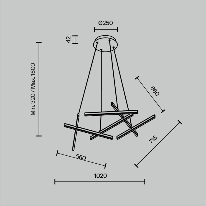 Подвесной светодиодный светильник Maytoni Line MOD016PL-L80BK