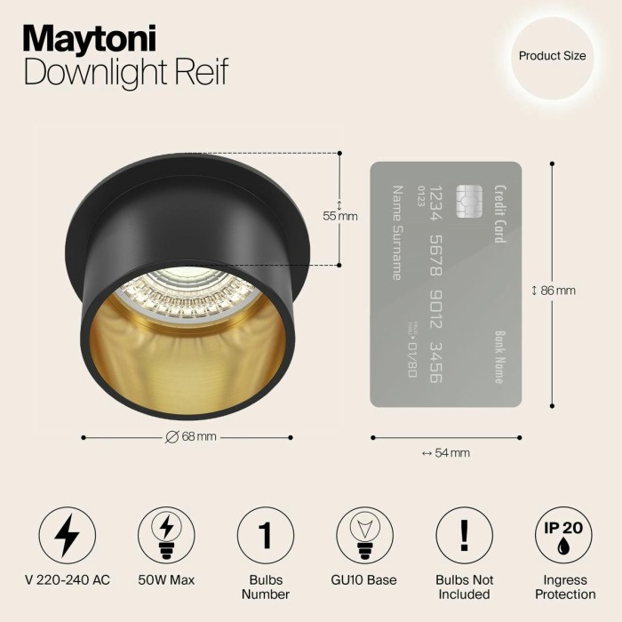 Встраиваемый светильник Maytoni Technical Reif DL050-01GB